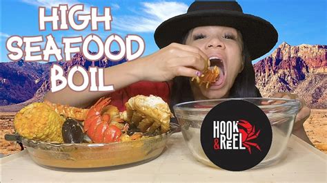 High Seafood Boil Mukbang Hook And Reel Youtube