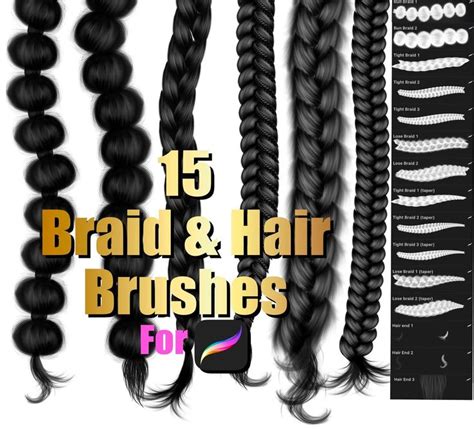 Procreate Braids Brush Set Procreate Hair Brushes Procreate Brushes