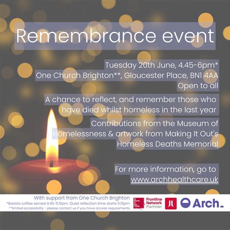 Arch Health CIC - Our annual remembrance event Tues 20th... | Facebook