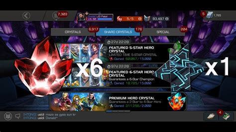 Six 5 And One 6 Crystal Opening Mcoc Marvel Contest Of Champions Youtube