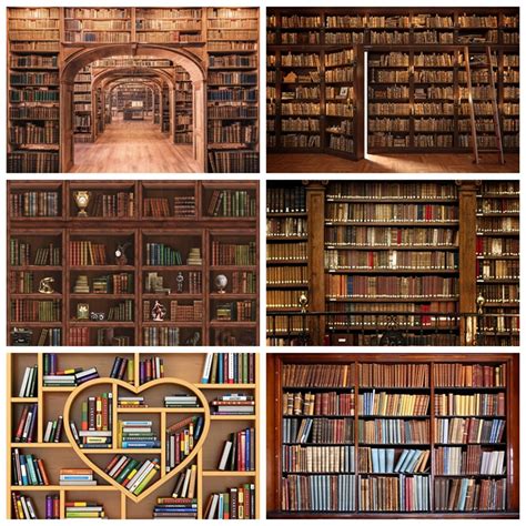 Bookshelf Backdrop Vintage Bookcase Magic Books Grunge Ancient Library