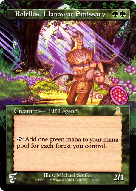 Mtg Alters By Tila Rofellos Llanowar Emissary Urzas Destiny