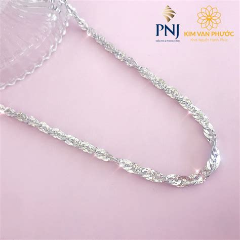 day chuyen vang trang  pnj kim van phuoc trang suc vang kim