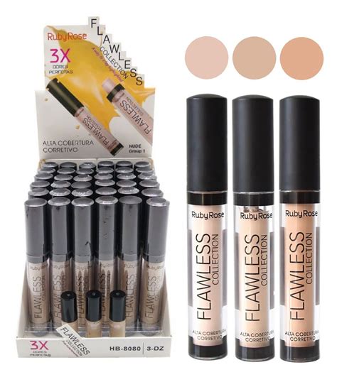 Ruby Rose Corretivo Flawless Nude HB8080 Box C 36 Distribuidora JCF Maquiagem E
