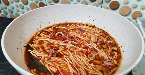 resep jamur enoki kuah pedas oleh solihahoney cookpad