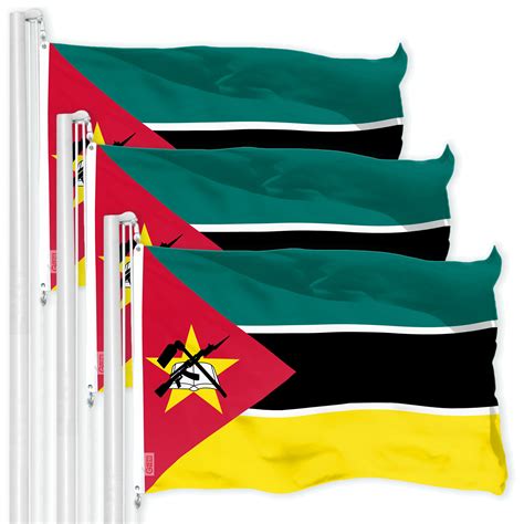 G128 3 Pack: Mozambique Mozambican Flag | 3x5 Ft | LiteWeave Pro ...