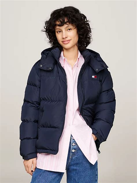 Blue Womens Alaska Down Water Repellent Puffer Jacket Tommy Jeans