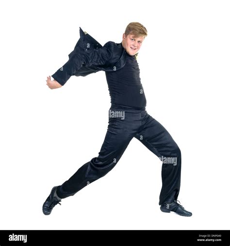 Disco Dancer Showing Some Movements Against Isolated White Background