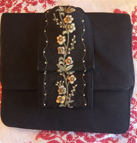 Vintage Marheta Purse Rio De Janero Black Clutch Etsy