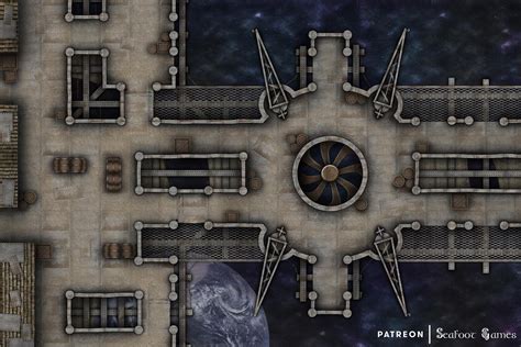 Free TTRPG Battlemap – Spelljammer Docks • Seafoot Games