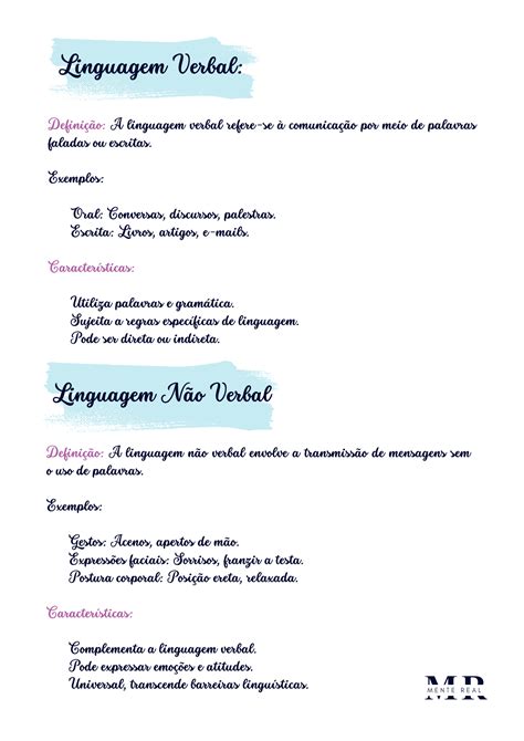 Ex De Linguagem Verbal - Apostila de Linguagem Verbal e Não Verbal - Mente Real