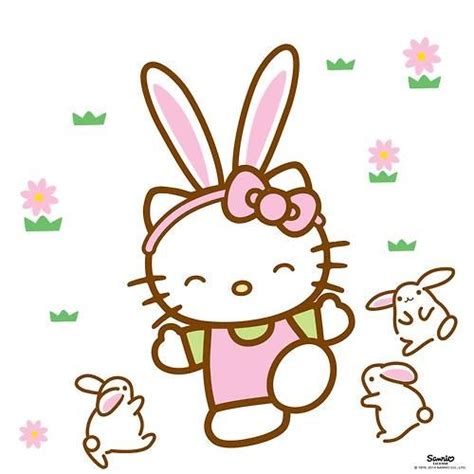 Hello Kitty With Bunnies วอลเปเปอร์