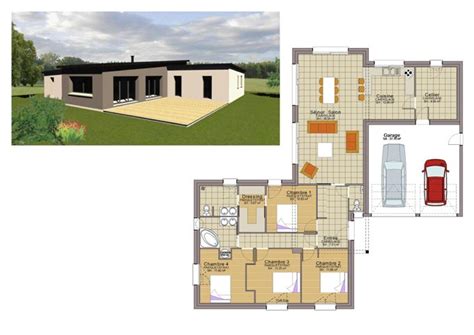 Plan Maison Plain Pied 3 Chambres 110m2 Maison Plain Pied Plan