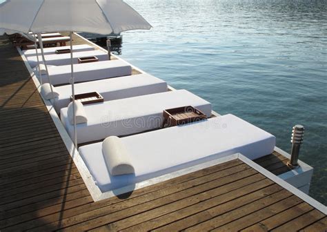 Lounge Bed At The Beach Stock Image Image Of Vacations 14984787