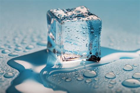 Cubo De Hielo Con Gotas De Agua El Hielo Se Est Derritiendo Foto