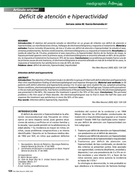 Deficit De Atencion E Hiperactividad Pdf Desorden Hiperactivo Y Deficit De Atencion