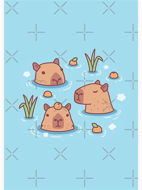 Cute Capybaras Chilling In Hot Spring With Oranges Journal For Sale By Rustydoodle Redbubble