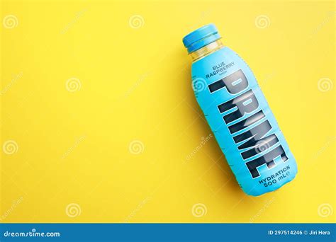 Prime Hydration Drink. Bottle Drink On Yellow Backgound Editorial Image | CartoonDealer.com ...