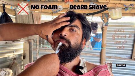 Indian Barber Street Shave In Bihar Gone Wrong With No Foam Asmr