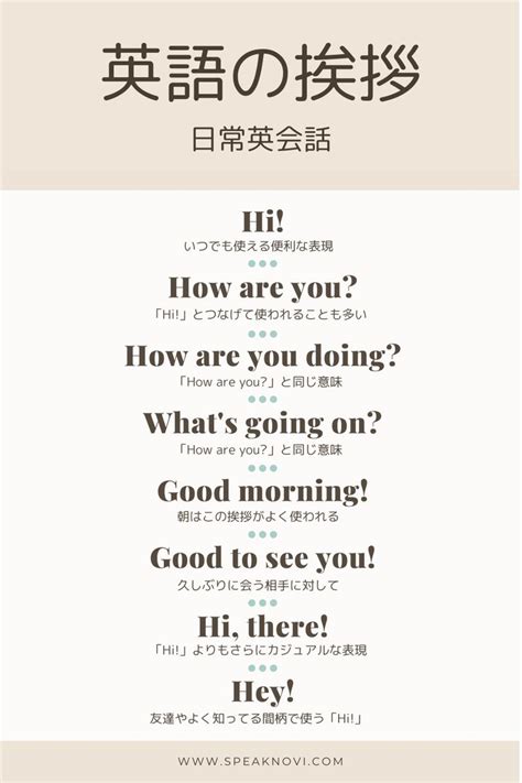 日常英会話でよく使う英語の挨拶一覧！超簡単な返事も紹介！ Speak ミシガン州ノバイの自宅英会話教室 英単語 英語のレッスン 文法レッスン