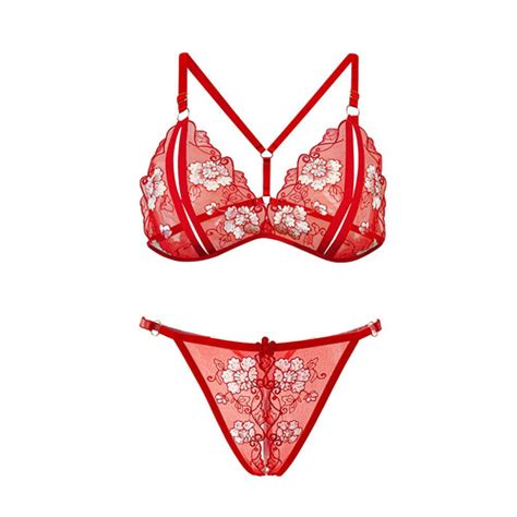 Jual Lingerie Sexy Hot Bordir Open Transparan Bra G String Set Bikini B Hijau B All
