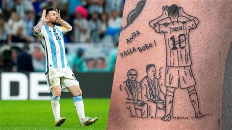 Aficionados se tatúan festejo de Messi al estilo Riquelme y frase Qué