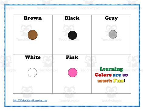 color chart  teach simple