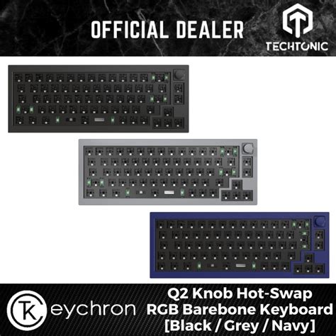 Keychron Q Knob Hot Swap Rgb Barebone Mechanical Keyboard Black Grey Navy Shopee Malaysia