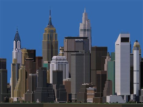 An Image Of A City Skyline With Skyscrapers
