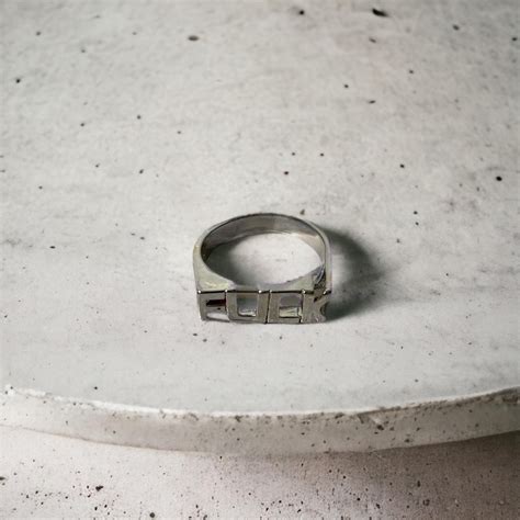 Unisex FUCK Spell Out Silver Metal Ring Sz Bless Up Vintage