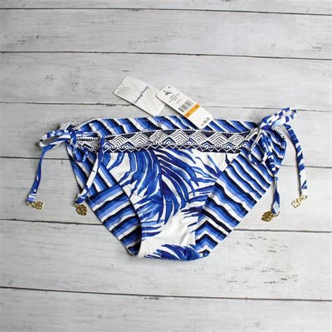 Tommy Bahama Swim Tommy Bahama Womens String Bikini Swim Bottoms Size S White Blue