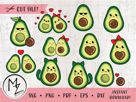 Cute Avocado Bundle Svgmamacado Svgdadacado Svgvalentines Day Svg