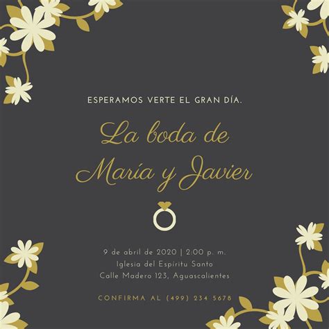 Invitaciones Para Boda Para Imprimir Plantillas De Invitaciones De