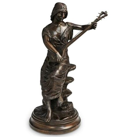 Couderc Joueuse De Mandoline Bronze Sculpture In United States