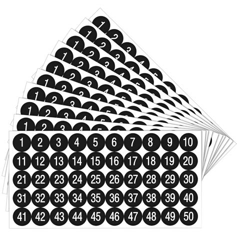 Buy Sheets To Number Stickers Vinyl Consecutive Number Stickers