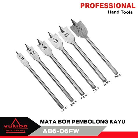 Jual Mata Bor Kayu Kipas Set 6 Pcs Flat Wood Drill Bits Set Mata Bor