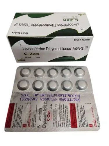 C Zen Levocetirizine Dihydrochloride Tablet Ip Packaging Type Box