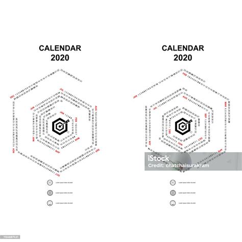 Kalender Templatehexagon 2020 Kalender Bentuk Kalender 2020 Set 12