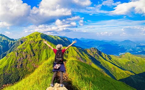 outdoor hiking mountain green grass blue sky preview wallpapercom