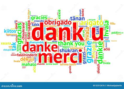 Dutch Dank U Open Word Cloud Thanks On White Stock Illustration