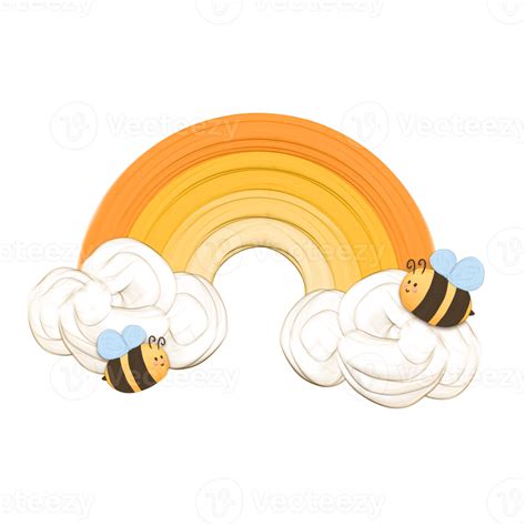 Cute Honey Rainbow Stationary Sticker Oil Painting 21494283 Png