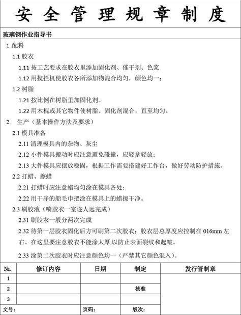 玻璃钢作业指导书word文档在线阅读与下载文档网