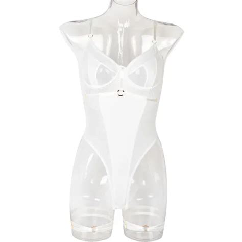 One Piece Sexy Lingerie Sets Women Mesh See Through Outfit With Legs