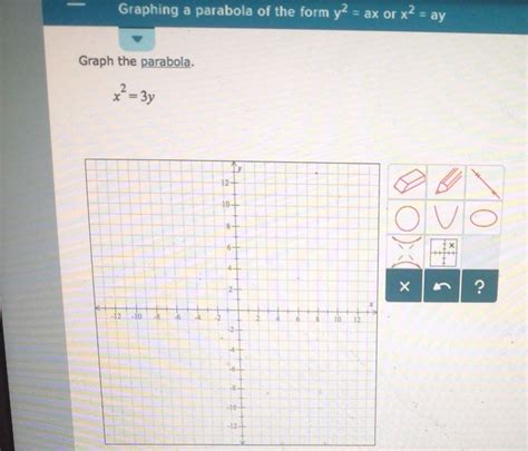 Solved Graphing a parabola of the form y2 ax or x2 ay Graph | Chegg.com