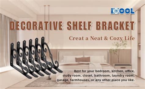 Amazon ICOOL 6 Pack 10 Inch Decorative Shelf Bracket Heavy Duty