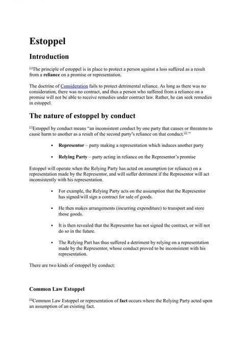 Estoppel Laws1150 Principles Of Private Law Unsw Thinkswap