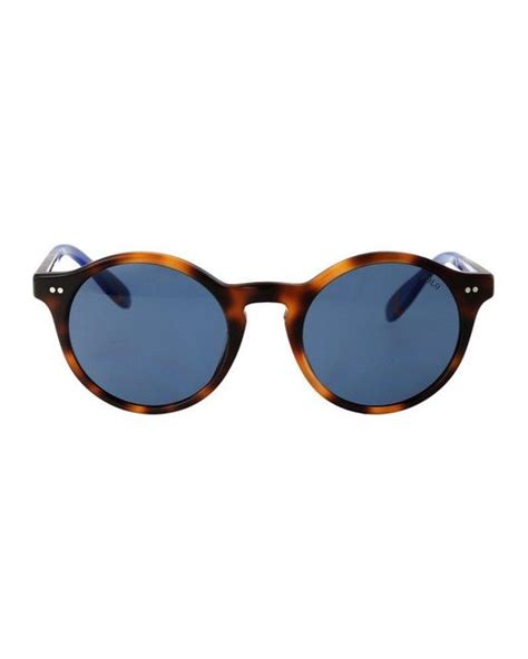 Polo Ralph Lauren Round Frame Sunglasses In Blue For Men Lyst Uk