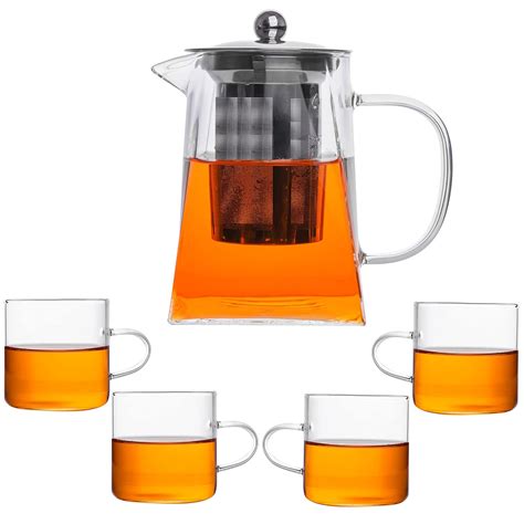 Buy Zroy Enterprise Borosilicate Glass Tea Pot With Heat Resistant Stainless Steel Infuser