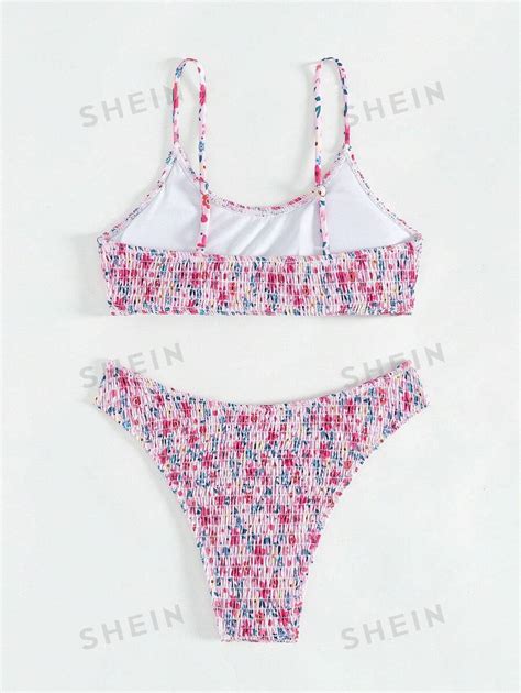 SHEIN Swim Mod Bikini Set Für Damen Mit Kleinen Blumendruck Und Bügel Cami SHEIN Schweiz