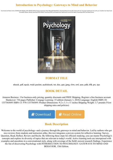 Introduction To Psychology Gateways Mind And Behavior 13th Edition 7